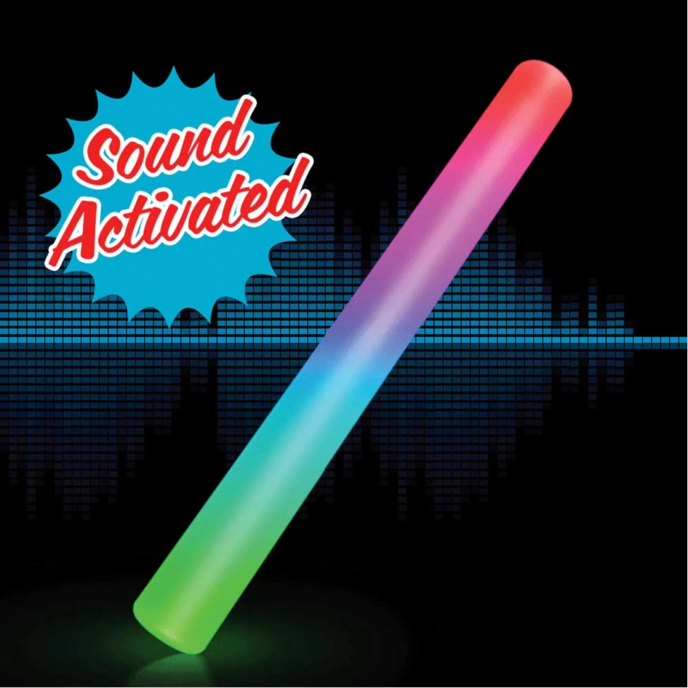 MultiColor Sound Activated Foam Cheer Sticks 3 MultiColor Sound Activated Foam Cheer Sticks